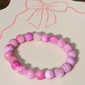 Pink Stone Beaded Bracelet New!